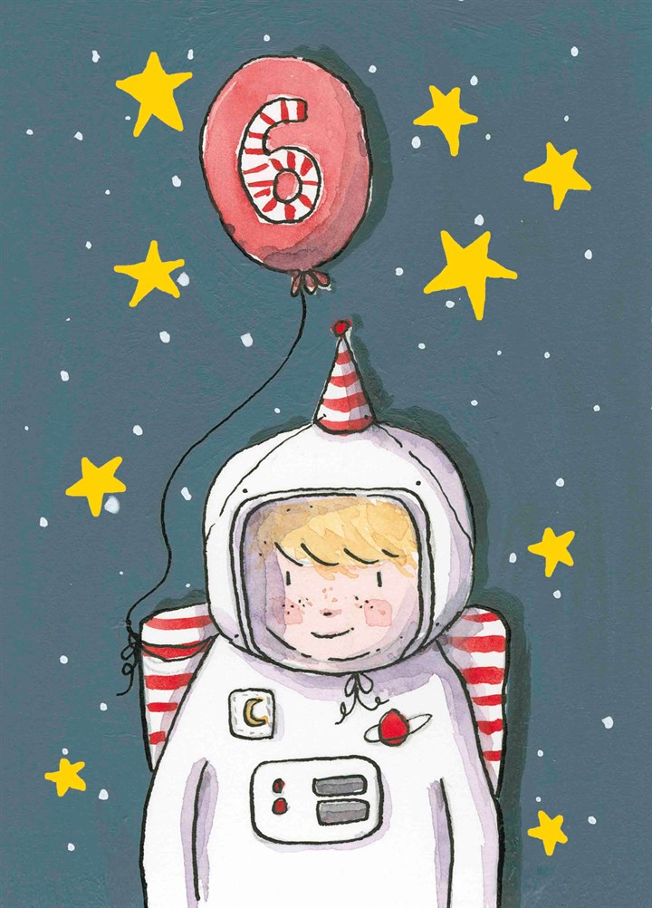 Happy 6th Birthday Astronaut Card