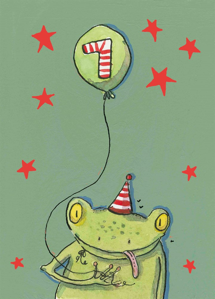 Happy 7th Birthday Frog Card