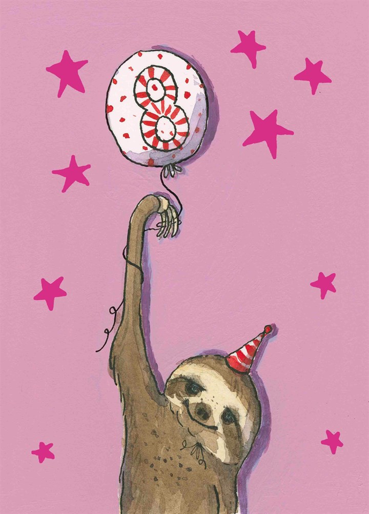 Happy 8th Birthday Sloth Card