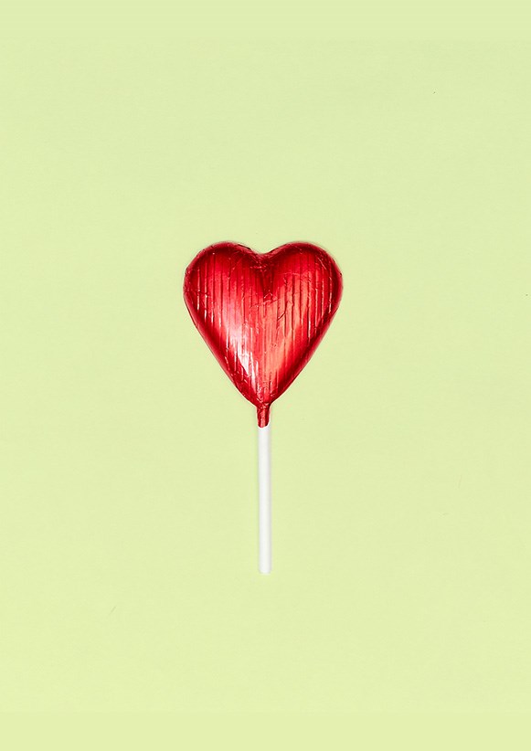 Red Heart Chocolate Lollipop