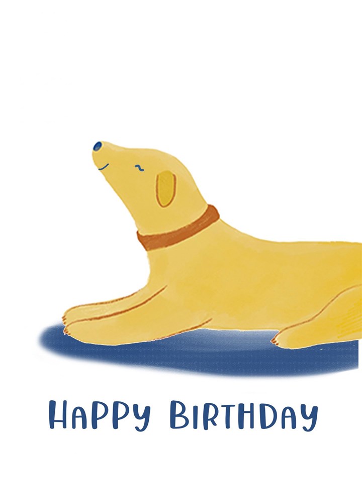 Laying Dog Birthday Card