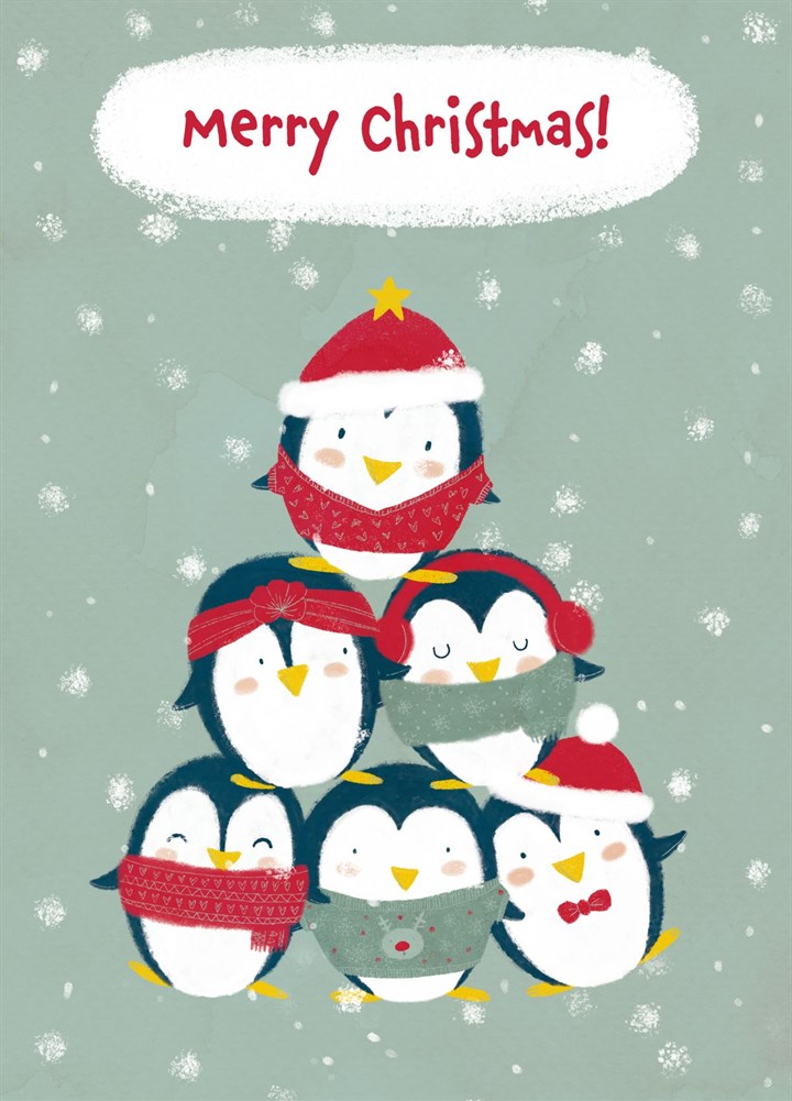 Merry Christmass With The Penguins Card