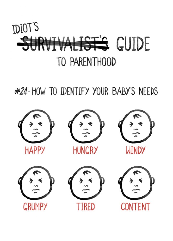 Idiot's Guide To Parenthood Baby Faces Card