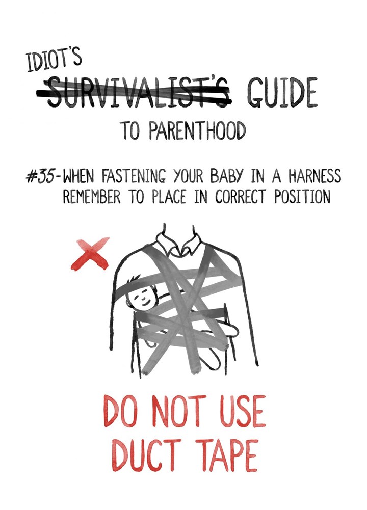 Idiot Guide To Parenthood Harness Card