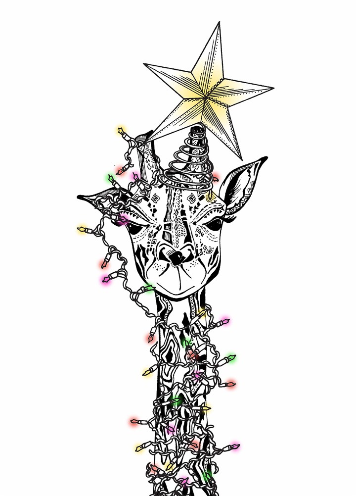 Christmas Giraffe Card