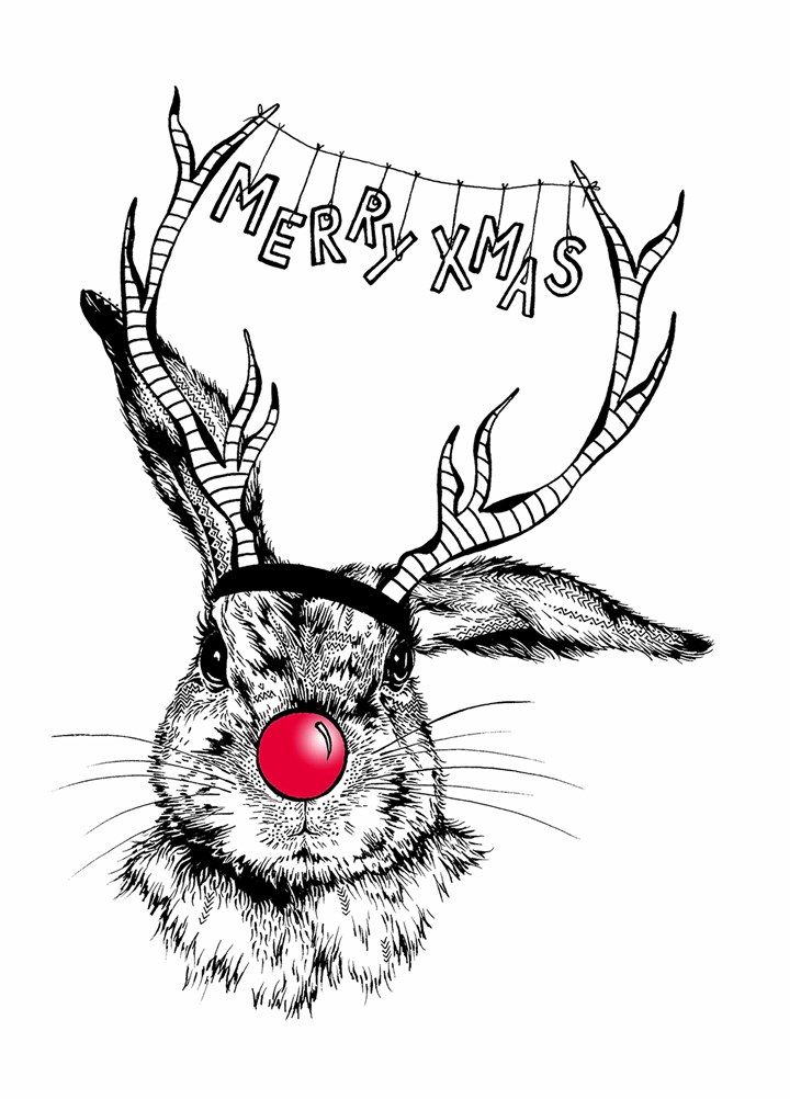 Merry Xmas Rabbit Card