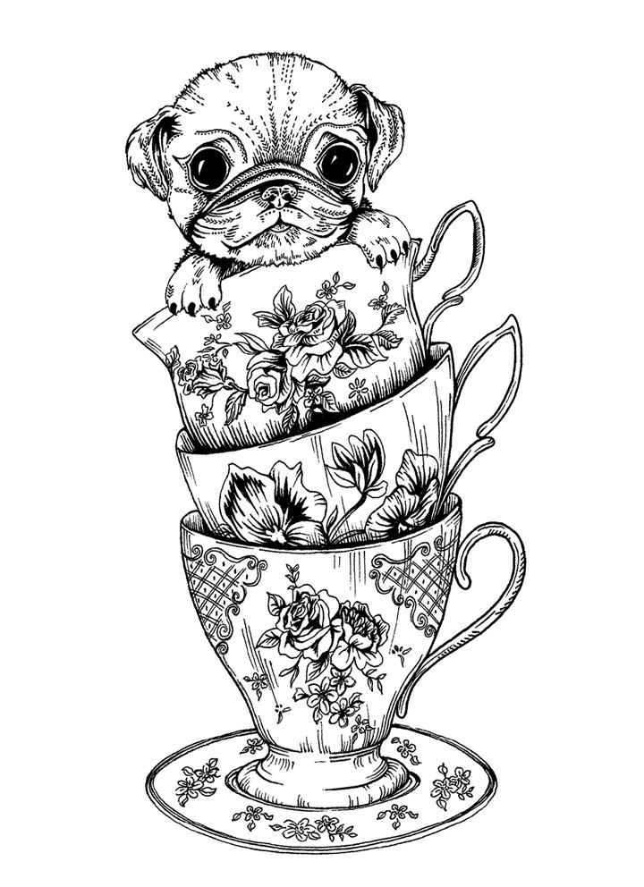 Teacup Pug Card