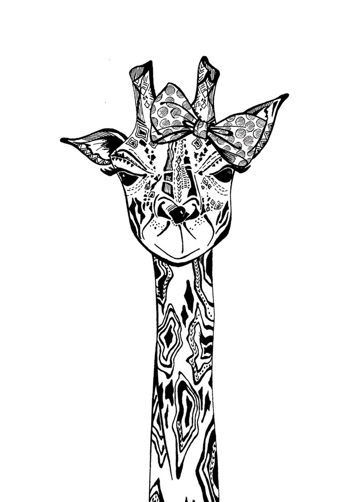 Giraffe Bow Tie Card
