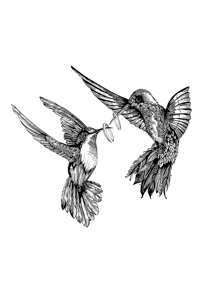 Wedding Hummingbirds Card