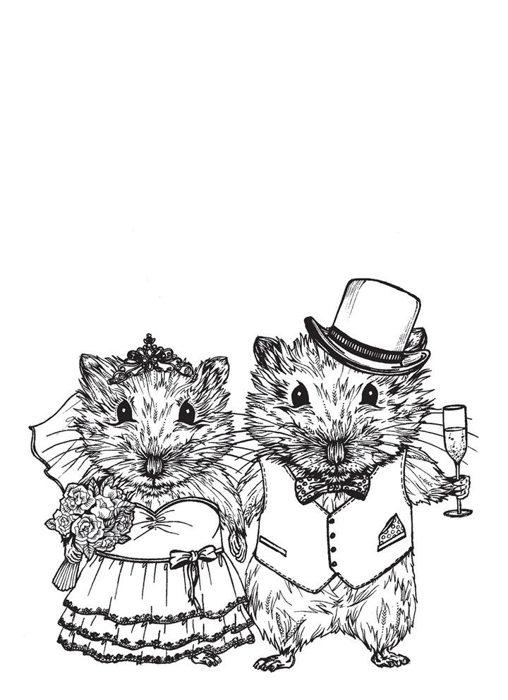 Happy Hamster Couple Card