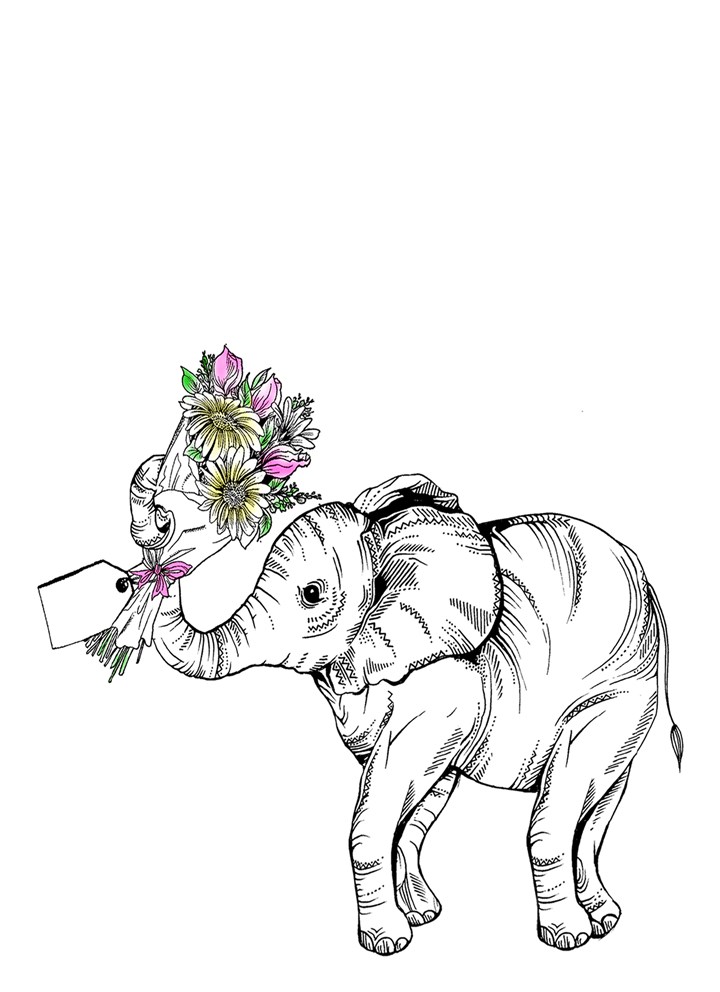 Ele-Fleur The Elephant Card