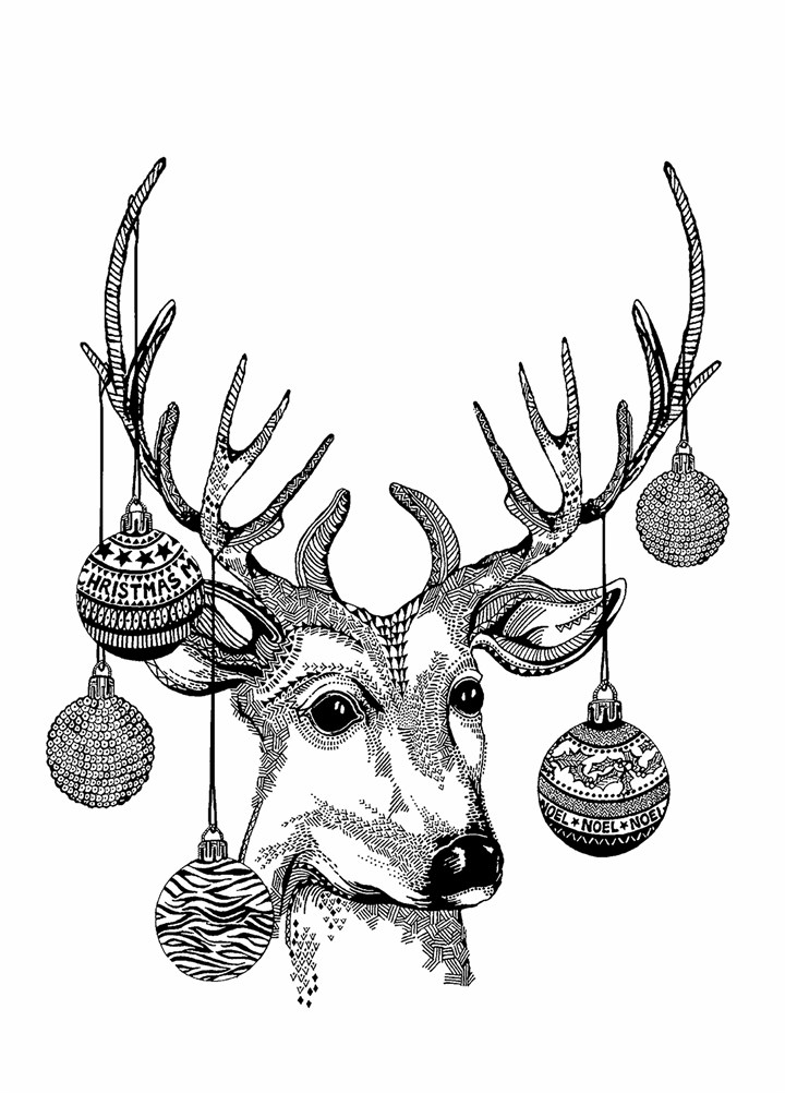 Deer Baubles Card