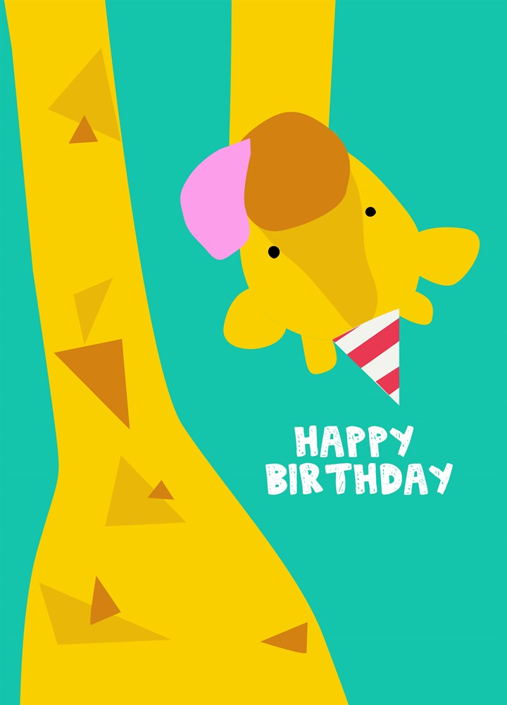 Birthday Hat Giraffe Card