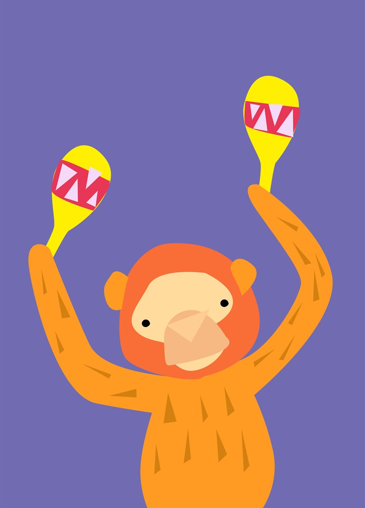 Monkey Maracas Card