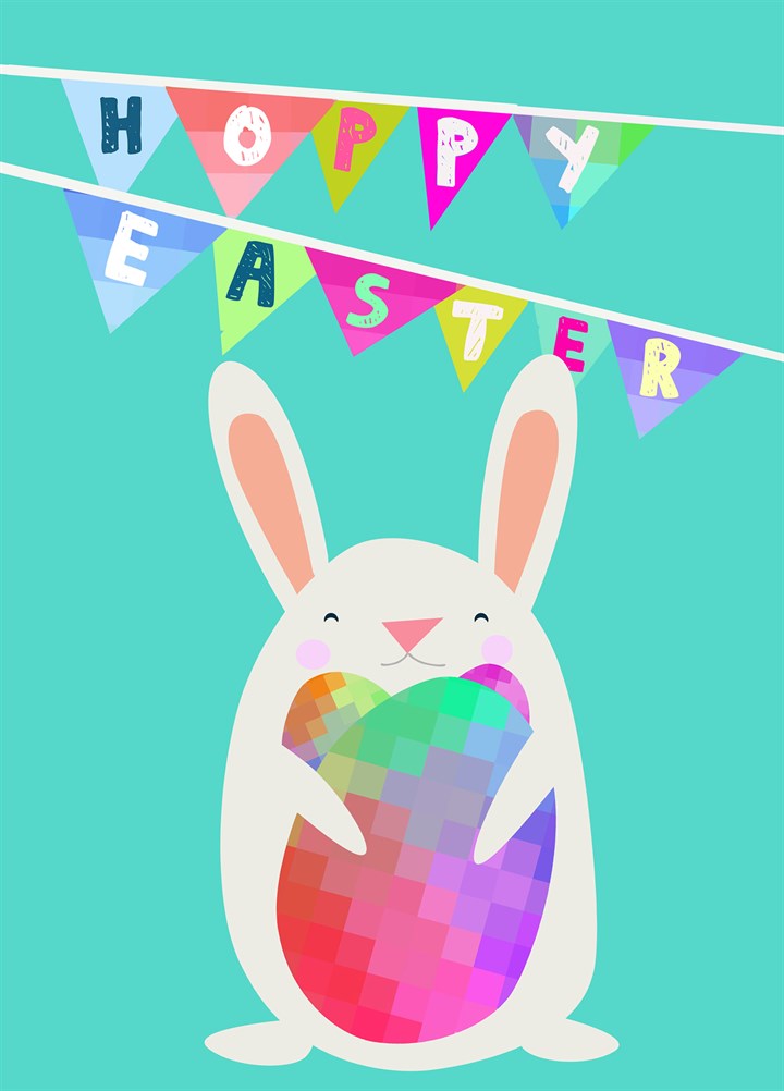 Hoppy Easter Egg Bunny Card