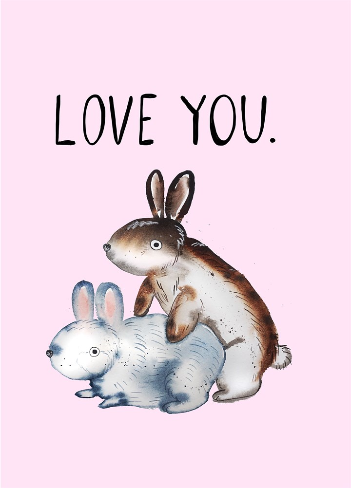 Love You Rabbits Card