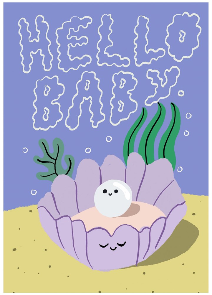 New Baby Pearl Clam Card