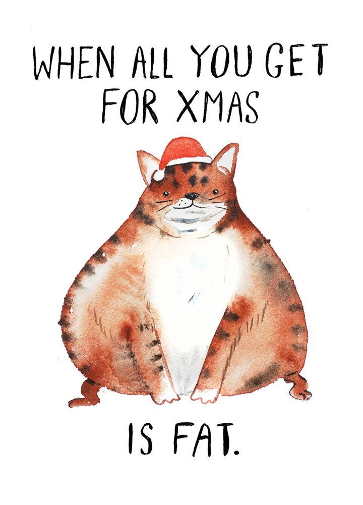 Fat Xmas Cat Card