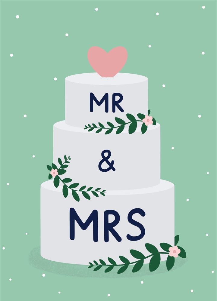 Mr And Mrs Wedding Cake Card