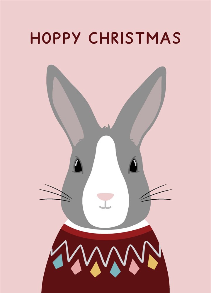 Hoppy Christmas Rabbit Card
