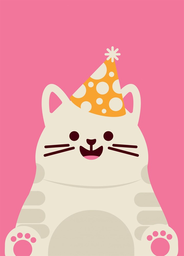 Cute Cat In A Hat Card
