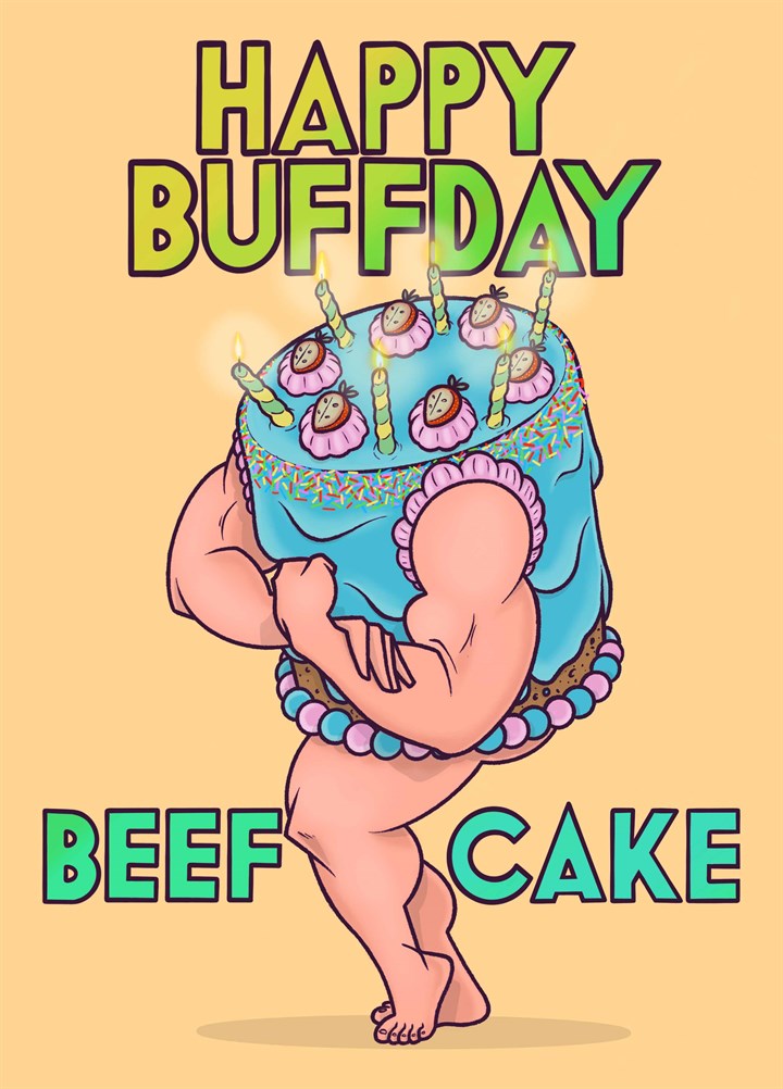 Happy Buff Day Beefcake Card