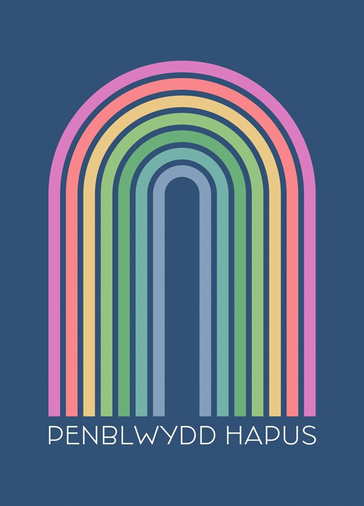 Penblwydd Hapus Rainbow Card