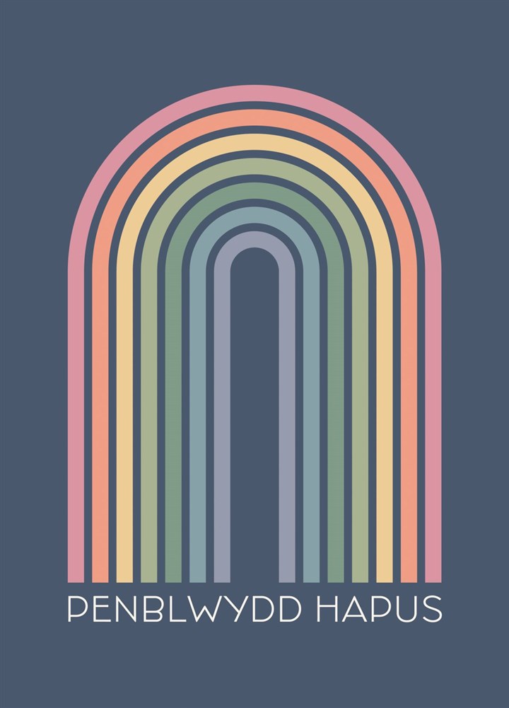 Penblwydd Hapus Rainbow Card