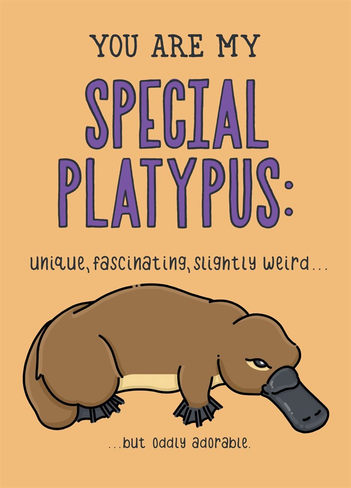 You're My Special Platypus Card