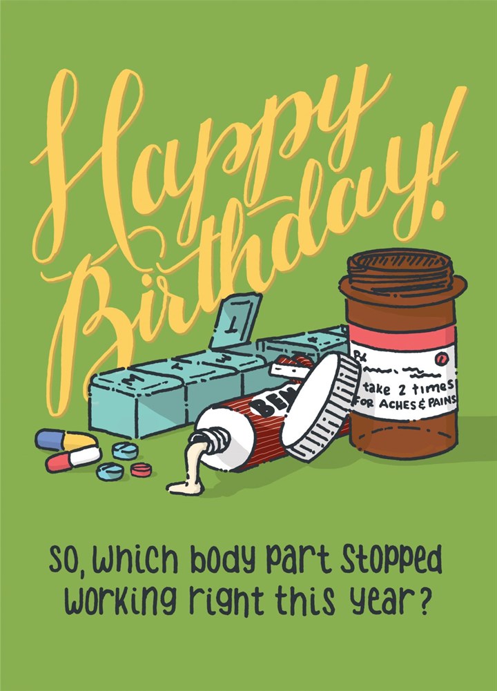 Body Part Birthday Card