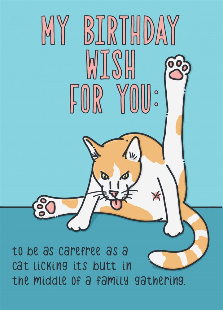 Cat Butt Birthday Card