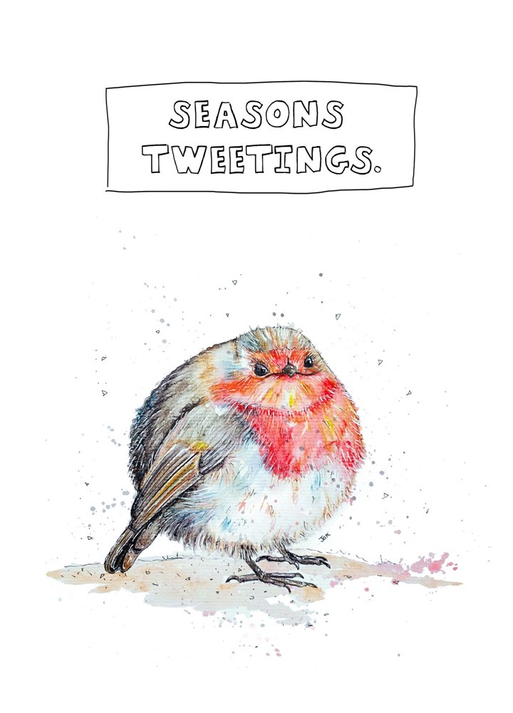 Christmas Card Robin - Seasons Tweetings!