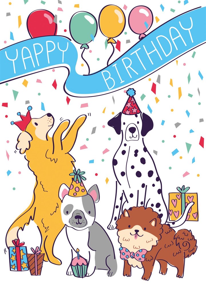 Yappy Birthday' Dog Birthday Card