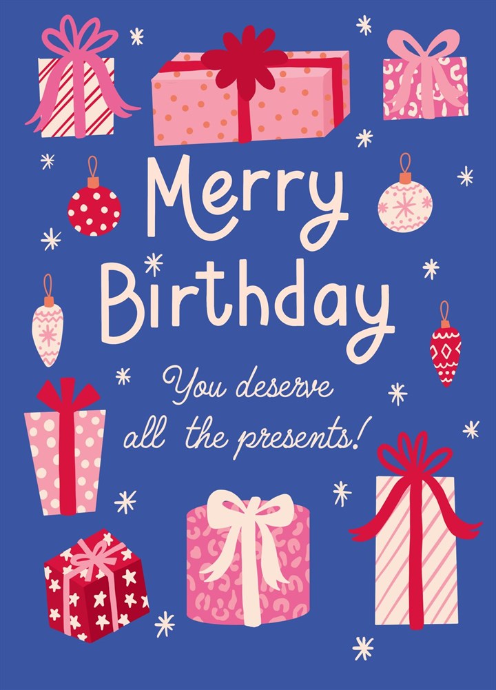 Merry Birthday December Birthday Card