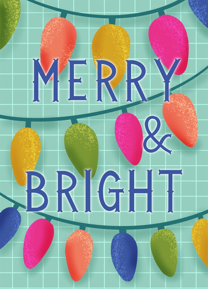Merry And Bright Christmas Lights Card