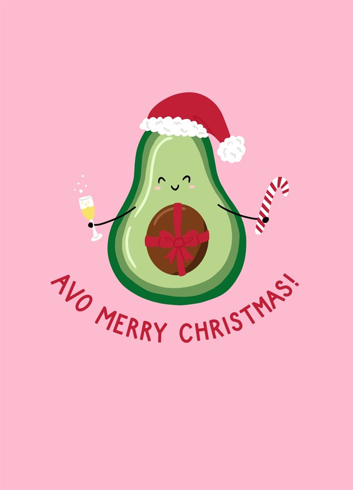 Avo Merry Christmas! Avocado Christmas Card