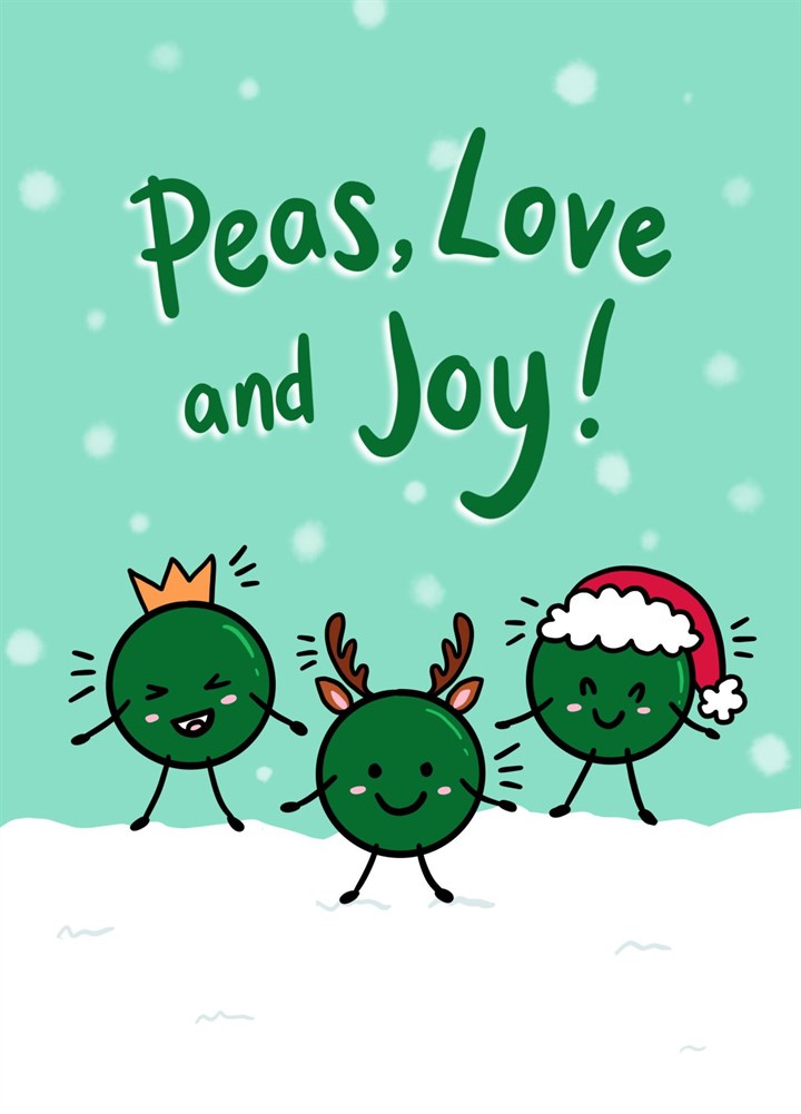 Peas, Love And Joy Christmas Card