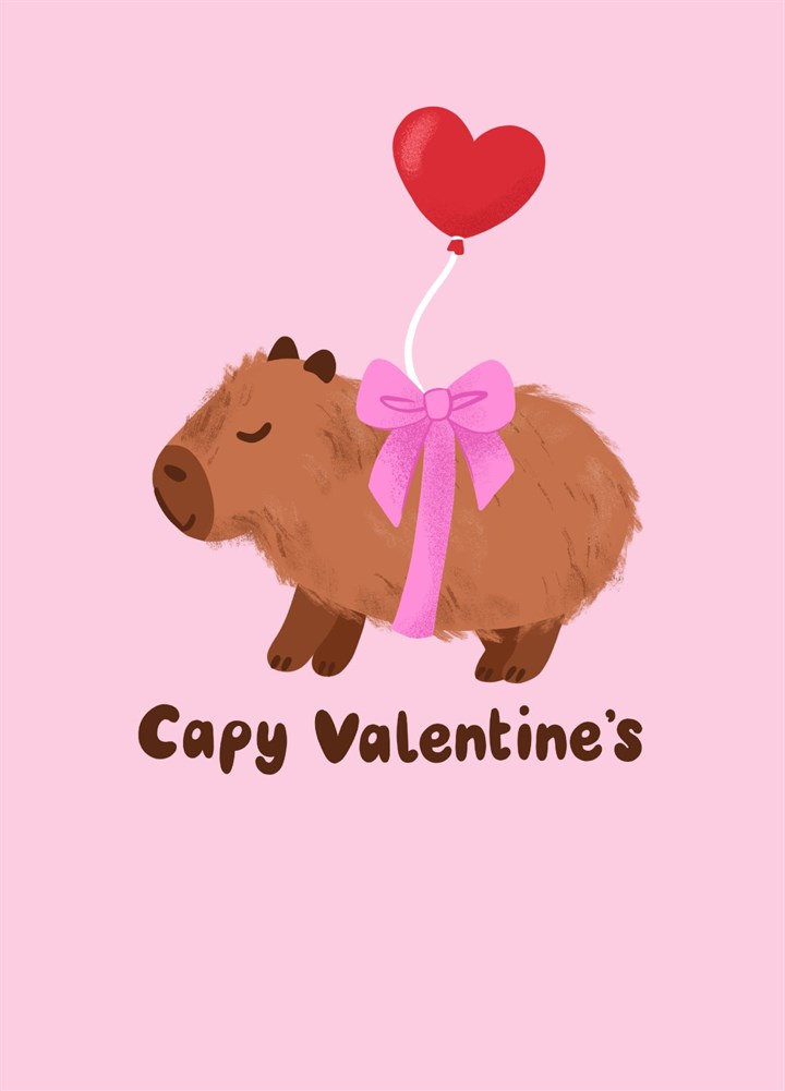 Cute Capybara Valentine's Card