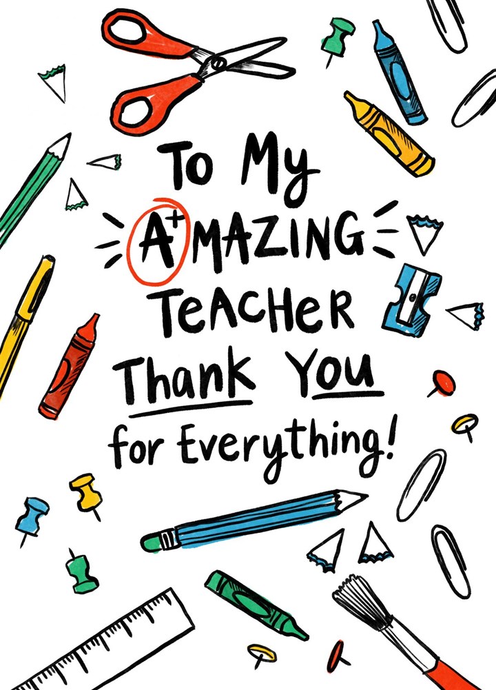 Thank You Amazing Teacher Card