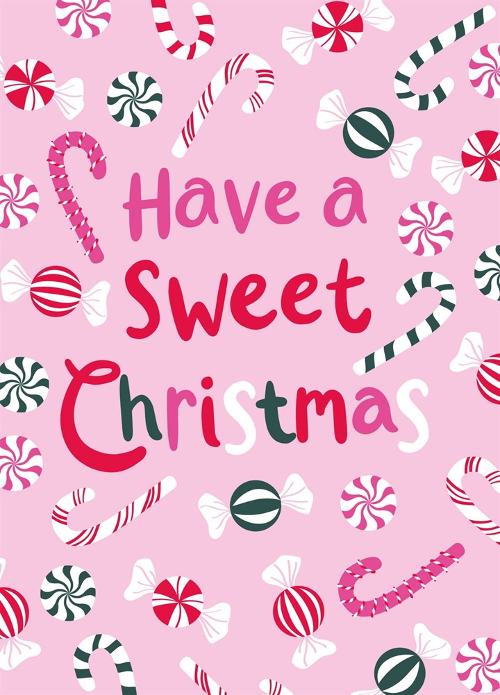 Sweet Candy Cane Christmas Card