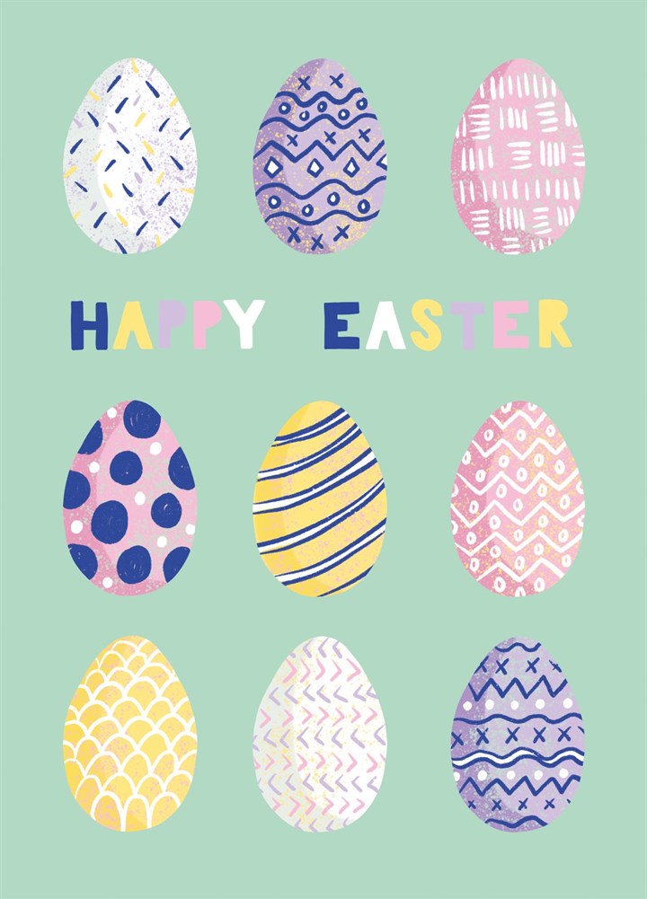Pretty Patterned Easter Eggs Card