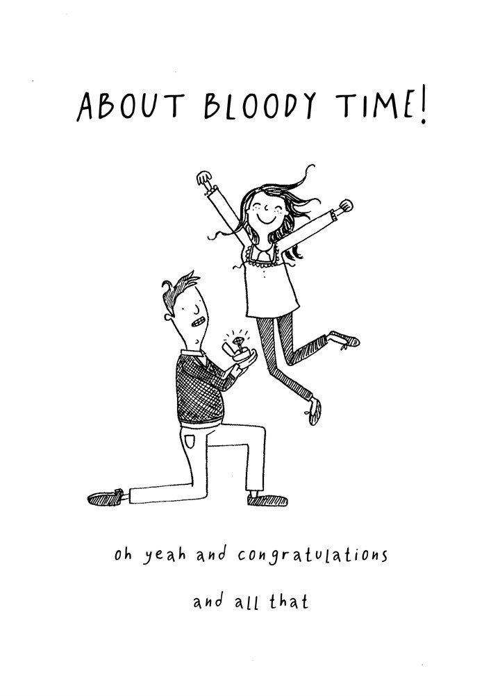 About Bloody Time Engagement Card