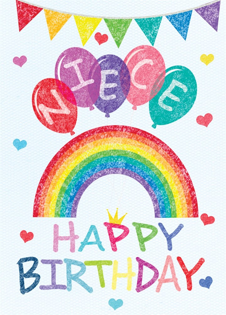 Niece Rainbow Crayon Birthday Card