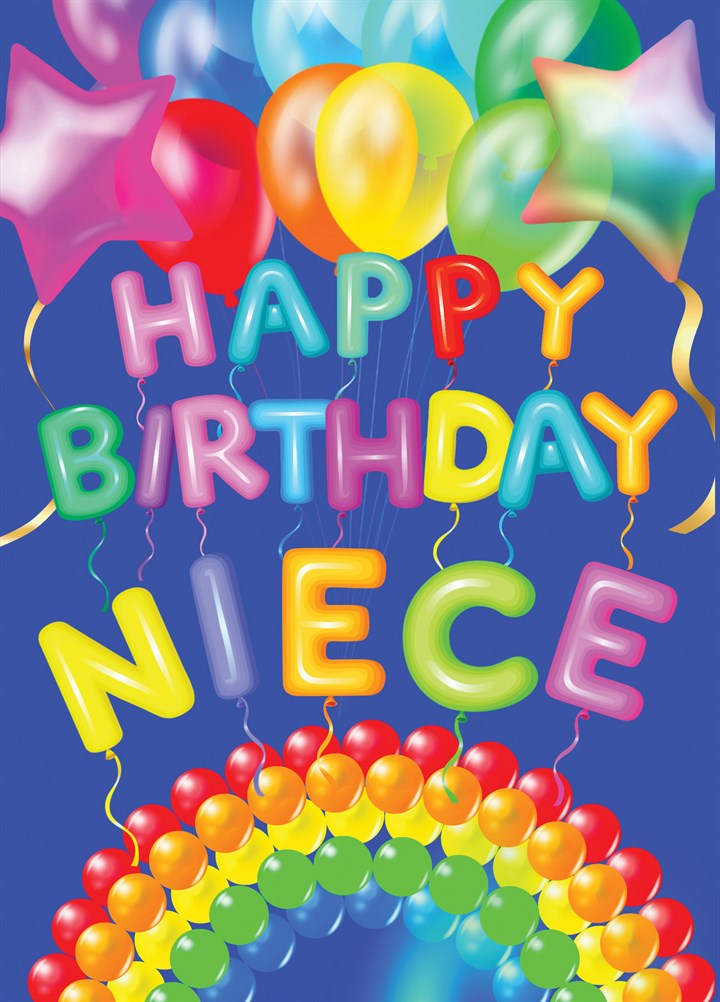 Niece Balloon Crazy Birthday Card
