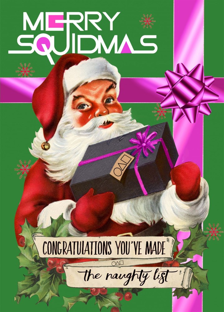 Squid Naughty Santa List Card