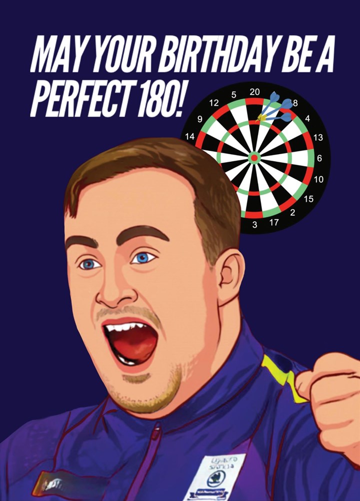 Luke Littler- Perfect 180 Darts Fan Birthday Card
