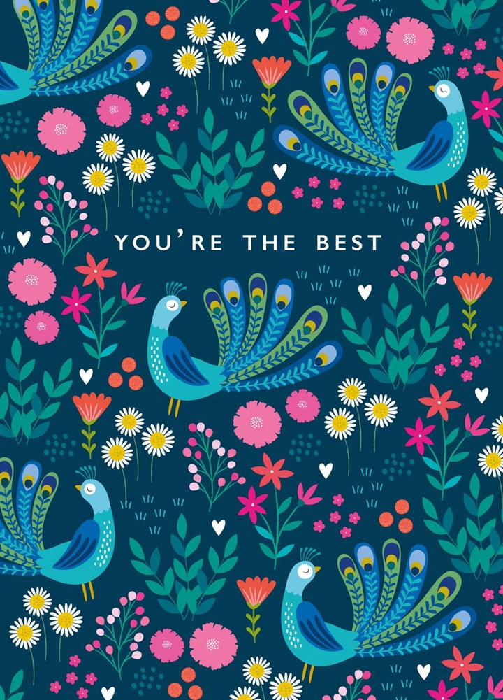You're The Best Peacock Pattern Card