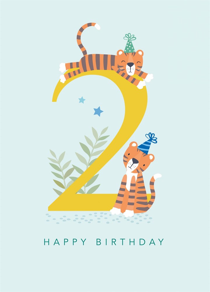 Age 2 Tiger Birthday Card