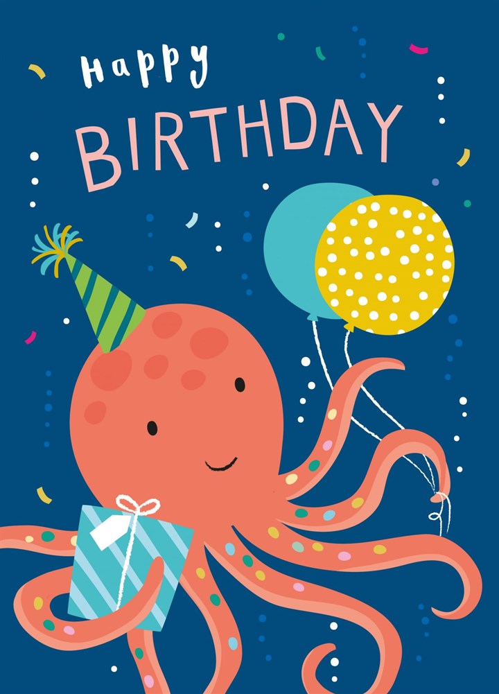Octopus Happy Birthday Card