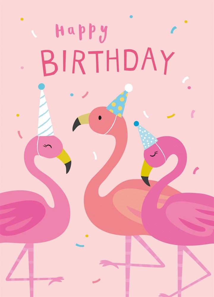 Pink Flamingo Party Card